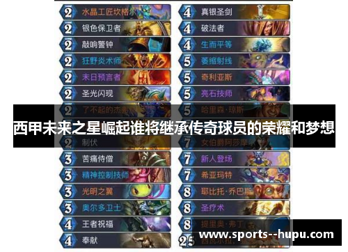 西甲未来之星崛起谁将继承传奇球员的荣耀和梦想 西甲未来之星崛起谁将继承传奇球员的荣耀和梦想